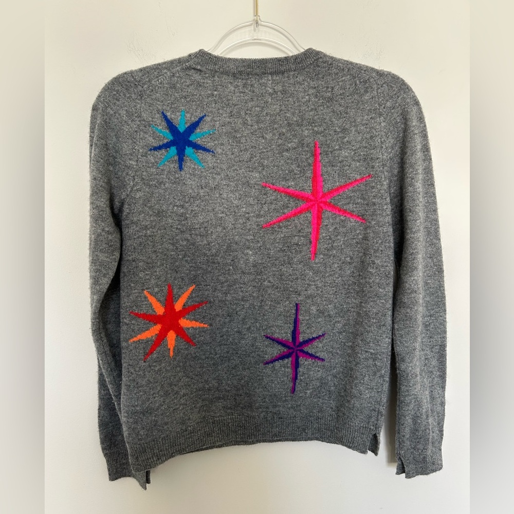 Jumper 1234 Multicolor Star Cashmere Crewneck Sweater Size 1/XS - Picture 6 of 7